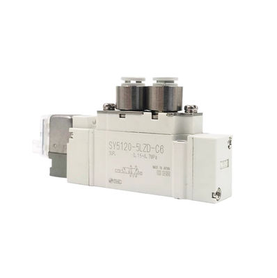 Μέγεθος θύρα Ø6 SY3420-6LZD-C6 SMC Πνευματική βαλβίδα ηλεκτροσυσσωρευτικού 3 θέση Κέντρο εξάτμισης DC12V