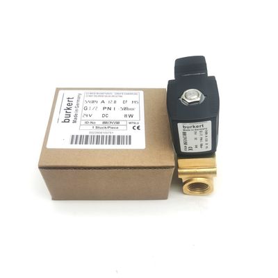 Burkert 00132865 AC24V Σολενοειδής βαλβίδα άμεσης δράσης G1/8 6014 C κανονικά κλειστή 0~25bar 3/2 Way Brass Body