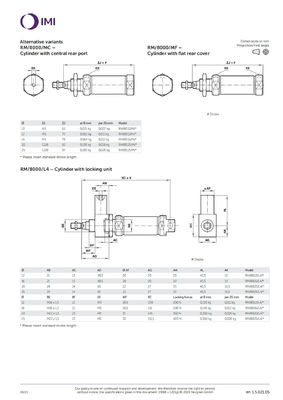 NORGREN Ατσάλι από ανοξείδωτο χάλυβα RM/8016/M/15 Βαρέλι έμβολο Πνευματικό κύλινδρο 16Bore ISO Roundline Series Διπλή λειτουργία για λειτουργία