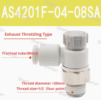 SMC Type Tracheal Joint Throttling Speed Control Valve AS1201F-M5-04
