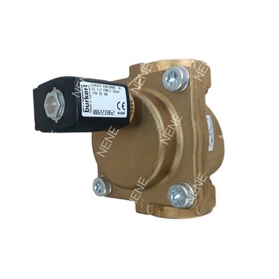 Burkert Solenoid Control Valve 00322508 6281 G3/8 2/2 Normally Closed With Manual Control 10.0 Flow Hole NBR Sealed Brass Valve Body DC24V 8W 0.2-16bar -10~+80 ℃ BURKERT