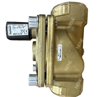 BURKERT Electromagnetic Valve 00221960 Type 6281 G1 2/2 Normally Closed with Manual Override 25.0 Orifice NBR Seal Brass Body DC24V 8W
