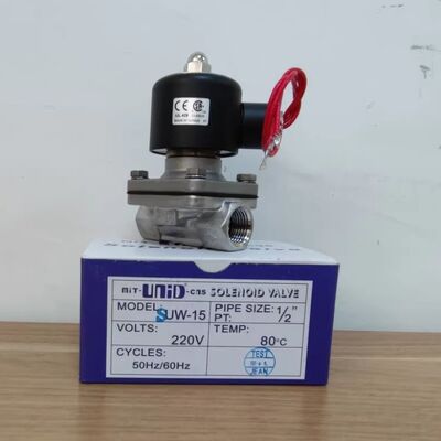 Valve de abur, Valve de agua, Valve neumática, Valve de solenoide SUW-20 UNID de acero inoxidable