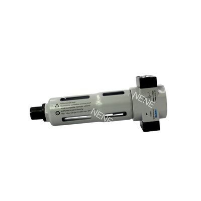 159612 Festo LF-1/8-D-MINI Φίλτρο πεπιεσμένου αέρα περίβλημα από κράμα ψευδαργύρου μεταλλικό δοχείο προστατευτικό πλέγμα πυροσυσσωματωμένο φίλτρο θύρα G1/8 0,5-12 bar 40 μm χειροκίνητη αποστράγγιση