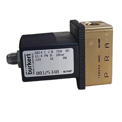 Burkert 00125301 Βιομηχανική βαλβίδα ηλεκτροσόκ, G1/4 Inch Port, 3.0 Flow Oriffice, FKM Sealed Brass Housing, 24V DC Power 8W, 0~6bar Εφαρμογή χαμηλής πίεσης