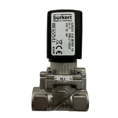 Τύπος Burkert 6281 Ευρύ εύρος θερμοκρασίας Σολενοειδής βαλβίδα 00322544 00322545 00322546 G3/8 Διάδρομος 2/2 Κανονικά κλειστό σώμα από ανοξείδωτο χάλυβα EPDM Σφραγίδα 10.0 Στρώση Ορίζοντας 8W Στροφή DC24V / AC24V / AC220V
