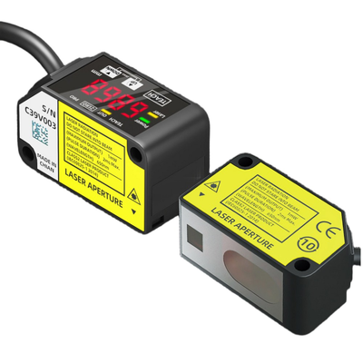 Αισθητήρας μετατόπισης λέιζερ HG-C1400 Απόσταση αναφοράς 400mm Εύρος μέτρησης ±200mm Επαναληψιμότητα 800um IP67 12-24V DC NPN PNP 0-5V 4-20mA Αναλογική έξοδος