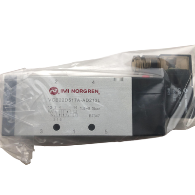 3350 L/min Υψηλής Ροής NORGREN VCB22D517A-AD213L Ηλεκτρομαγνητική Βαλβίδα G1/2 24VDC 5/2 Ελατηρίου Επιστροφής Πνευματική Βαλβίδα Συρόμενου Τύπου IP65 Σώμα Αλουμινίου