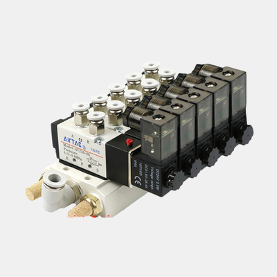 Airtac 4V310-08 Πολυσταθμός Σολενοειδής Βαλβίδα Μανιφόλντ Κιτ 2 / 3 / 4 / 5 / 6 Θέση Ενσωματωμένη ομάδα βαλβίδας εσωτερική για πολλαπλό κανάλι πνευματικό κύκλωμα