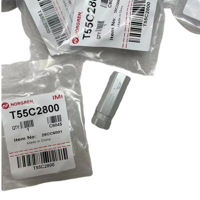Συμπίεση Πνευματική βαλβίδα ελέγχου T55C2800 IMI Norgren G1/4 BSPP Thread Lightweight Non Return Valve Για Πνευματικό κύκλωμα ρομπότ