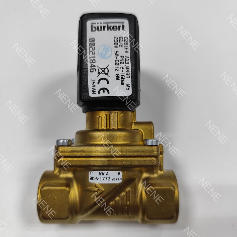 Operating Voltage Burkert Solenoid Valve Brass Body 00253158 6281 G2 2/2 Normally Closed 50.0 Flow Hole AC220V 8W 0.2-16bar -10~+80 ℃