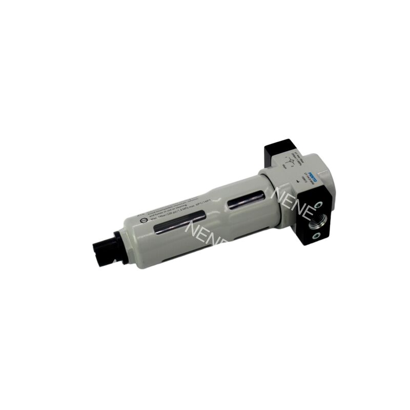 Φίλτρο πεπιεσμένου αέρα Festo LF-1/4-D-MINI-A 159617 Περίβλημα από κράμα ψευδαργύρου Μεταλλικό δοχείο Προστατευτικό Φίλτρο πυροσυσσωματωμένο Σπείρωμα G1/4 0,5-12 bar 40 μm Πλήρως αυτόματη αποστράγγιση
