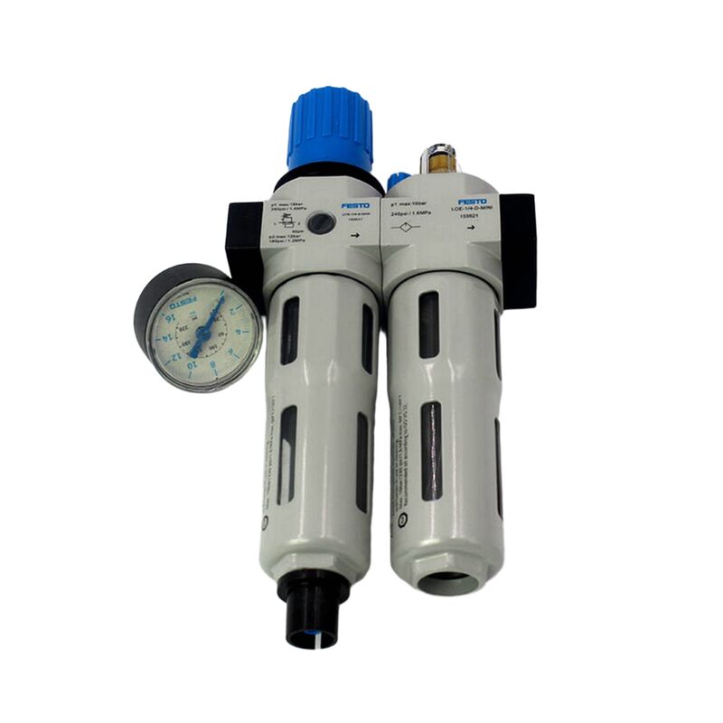 Festo FRC-1/8-D-7-MINI-A 162762 Σύνθετο ψευδαργύρου FRL 40μm G1/8 Πλήρως αυτόματη αποχέτευση 0,5-7bar με μετρητή πίεσης