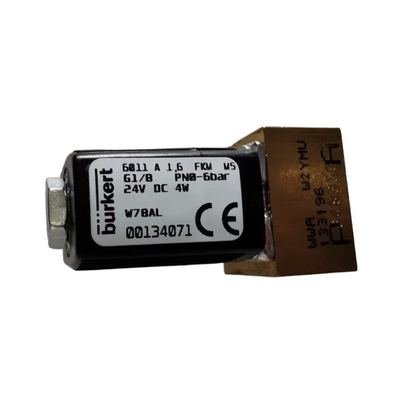 Burkert 00221886 6281 G1 1/4 2/2 Κανονικά κλειστή 25,0 οπή ροής FKM σφραγισμένο σώμα βαλβίδας ορείχαλκου DC24V 8W 0,2-16 bar 0~+120 ℃