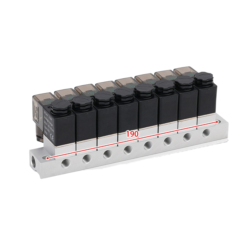 1-Inlet-8-Outlet 2V025-06-8F Πολλαπλή βαλβίδα ηλεκτρομαγνητικής βαλβίδας και 2V025-06-10F 1-Inlet-10-Outlet FKM Δακτύλιος στεγανοποίησης πολλαπλών θέσεων Βαλβίδα εισαγωγής αέρα