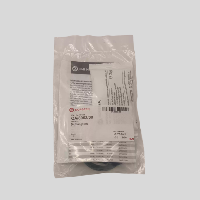 Norgren Industrial Pneumatic Cylinder Spare Seal Kit QA/8040/00 Ανταλλακτικά Στεγανοποίησης Ανθεκτικά στη Φθορά Κατάλληλα για Κύλινδρο 40mm Μειώστε τον Χρόνο Διακοπής Λειτουργίας Εξοπλισμού Αυτοματοποιημένης Συναρμολόγησης