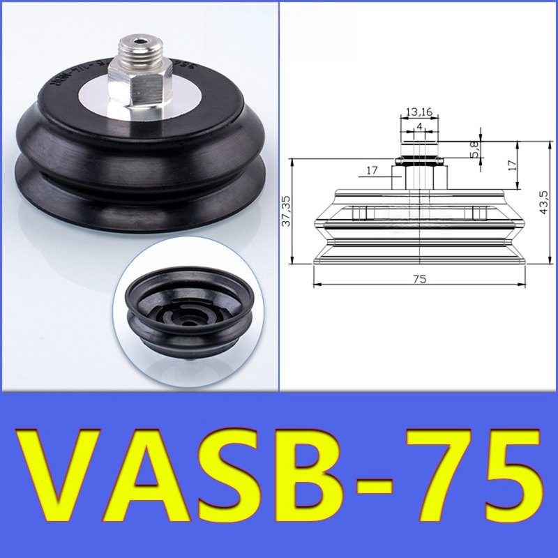 FESTO VASB75 Vacuum Suction Cup Bellows Structure Food Grade Silicone Option NBR Rubber Multiple Color For Robot Pneumatic Handling Packaging And Printing Equipment