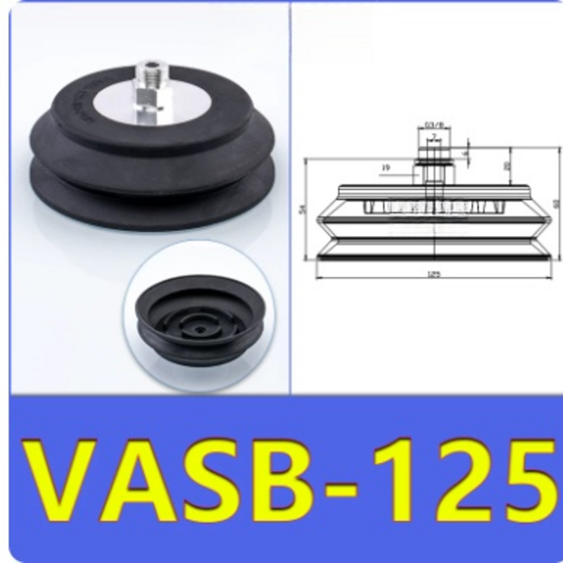 FESTO VASB125 Pneumatic Vacuum Suction Pad 1.5 Fold Bellows Multi Material White Silicone Black Blue Nitrile Rubber For Heavy Load Automated Pick And Place Operations