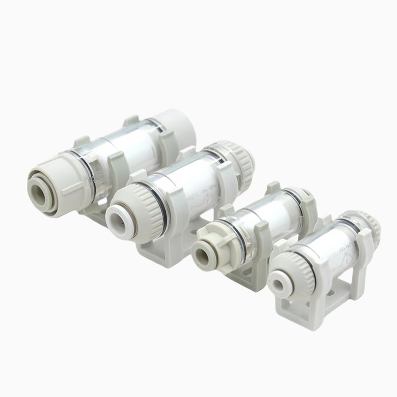 SMC ZFC100‑06B ZFC200‑06B Compact Negative Pressure Suction Filter One‑Touch Push‑In Fitting Anti‑Scatter Lock Mechanism Tool‑Free Element Swap For Automation Pneumatic Auxiliary Pipeline