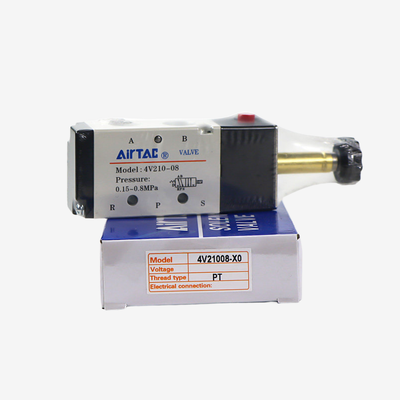 Σώμα βαλβίδας Airtac 4V210-08 μονής βαλβίδας πνευματικής κατευθυντικής βαλβίδας 5/2 κατευθύνσεων με σπείρωμα 1/4 ιντσών, πηνίο αλουμινίου για αντικατάσταση ξεχωριστού συγκροτήματος πηνίου